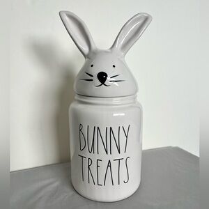 Rae Dunn BUNNY TREATS 14” Extra Large Easter Canister